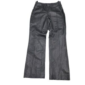 Halogen Pants‎ Women 12 29Wx32L Black Leather Flat Reinforced Straight Leg Biker